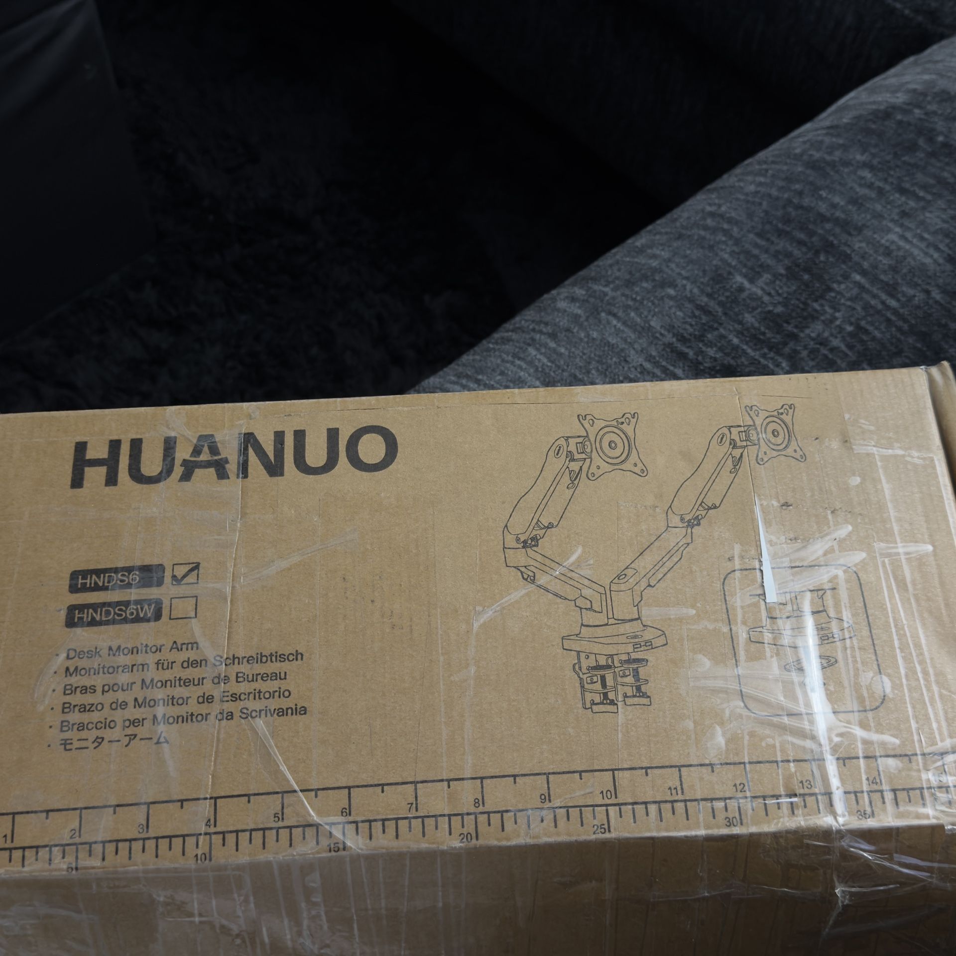 HUANUO Dual Monitor Stand - Full Adjustable Monitor Desk Mount Swivel Vesa Bracket with C Clamp