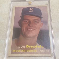 Don Drysdale 1957 baseball card