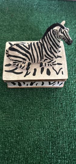 Handcrafted Zebra Trinket Box – Ceramic Animal Jewelry  Keepsake  