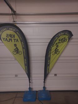 Kids At Play Warning Flags 6ft Tall