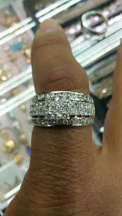 14k white gold ring 1.44ct diamonds 6.4 grams