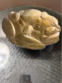 11.5” PARTY LITE PEARLIZED METAL CENTER PIECE BOWL