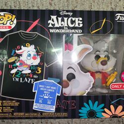 Funko POP/XL Tee! Alice in Wonderland White Rabbit Flocked Target Exclusive 