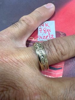 14K Solid Gold Wedding Band 7.8Gr Size 12