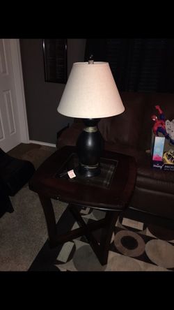 End table and lamp