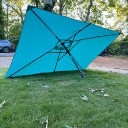 6.5x10 ft Rectangular Patio Umbrellas Outdoor Market Umbrella with Push Button Tilt and Crank