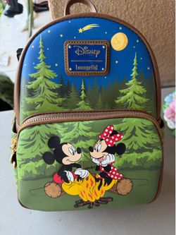 EXCLUSIVE DROP: Loungefly Mickey Mouse & Friends Camping Scene Mini Backpack -
