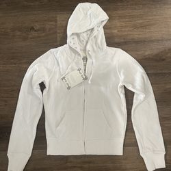 NWT Iris Junior Girls White Zip Up Hooded Jacket Medium 
