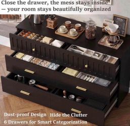 6 Drawer Dressers & Chests of Drawers, Modern Dresser for Bedroom