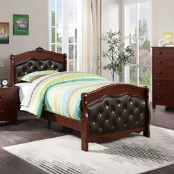 Twin Bed
Color: Dark Cherry & Mattress included.      Cama twin Size & colchon incluido