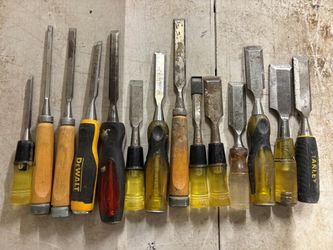 Chisels various sizes brands and widths