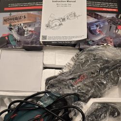 Hychika Electric Circular Saw, HYCHIKA 6.2A Mini Circular Saw with 3 Blades(4-1/2”), Compact Hand Saw Max Cutting Depth 1-7/8'' (90°), Rubber Handle