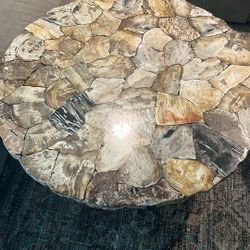 Arhaus Furniture Petrified Wood 42 Inch Coffee Table