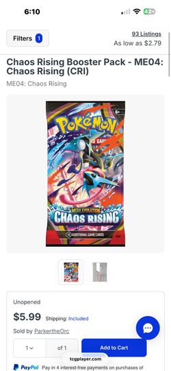 Chaos rising booster packs (Unopened)