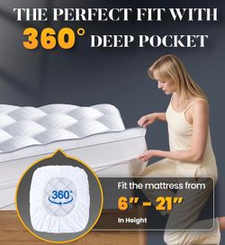 🆕 in 📦 3-Inch Ultra-Fluffy Memory Foam Mattress Topper Queen for Back Pain,Soft Comfy Pillow Top with4X Support,Mattress Pad with Breathable Air Mes
