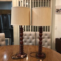 2 Table Lamps 30” High