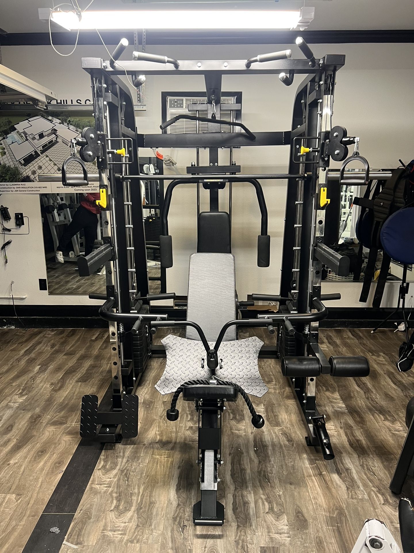 Smith Machine 300 | Adjustable Bench | 245lb Cast Iron Olympic Weights | 7ft Olympic Bar | Fitness | Gym Equipment | FREE DELIVERY/INSTALLTION 🚚