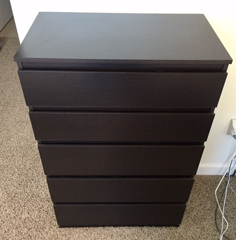 IKEA Kullen 5-drawer chest, black-brown