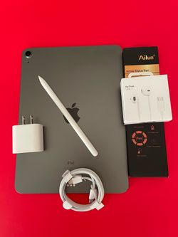Apple IPad Air 4th Generation (10.9” Liquid Retina/ 2020 Model) 64GB with keyboard case, stylus pen & Accessories