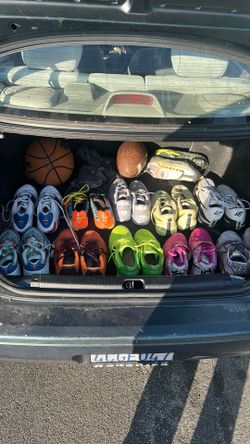 Selling 10 pairs of basketball shoes for 100 each mostly size 10-10.5