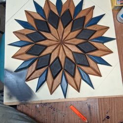 Wood art geometric