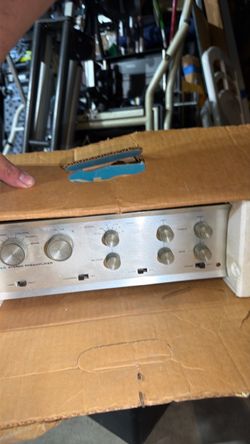 Vintage Stereo Preamplifier with Multiple Knobs
