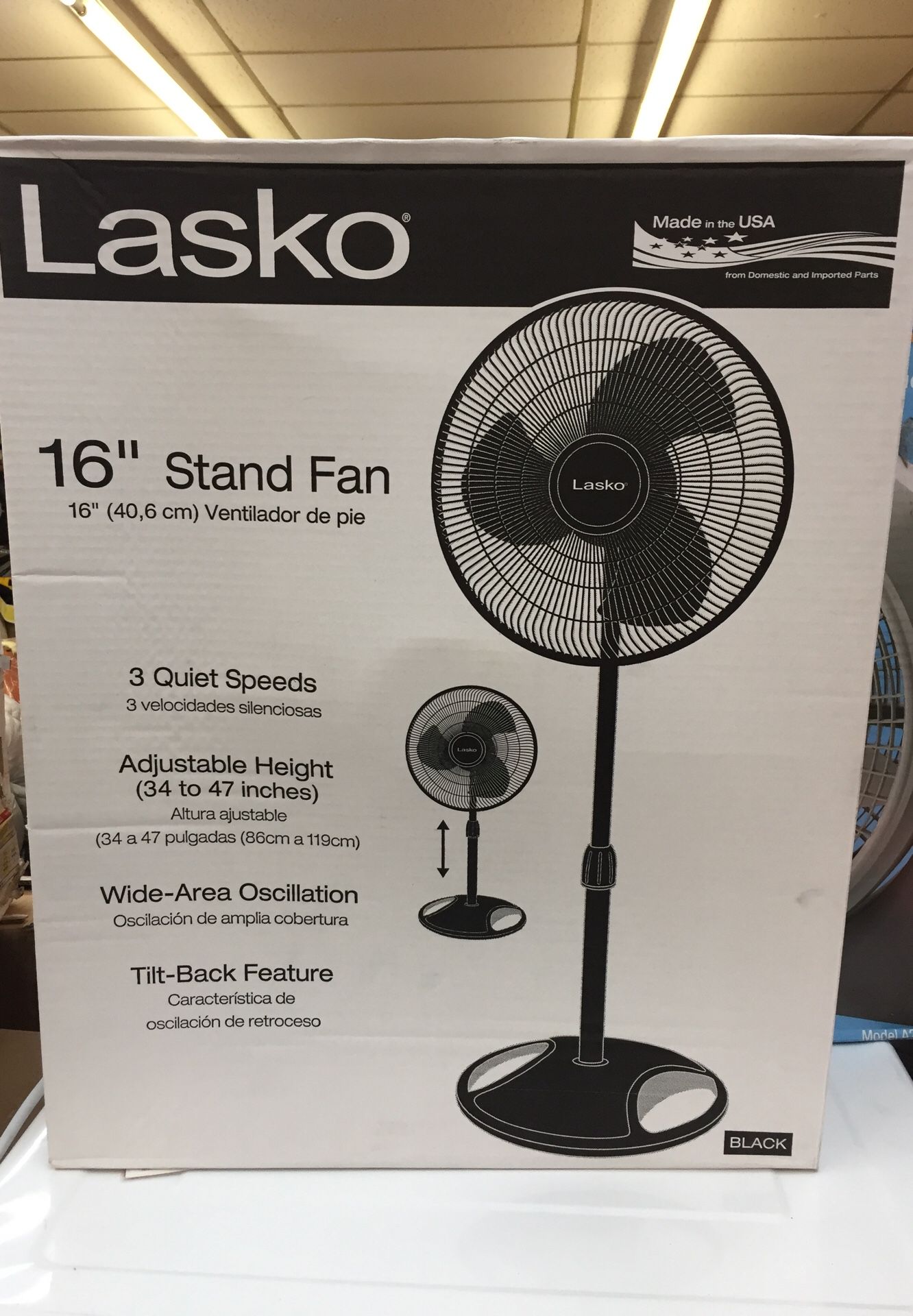 Lasko 16 Oscillating Pedestal Stand 3-Speed Fan, Model #S16500, Black for  Sale in Norfolk, VA - OfferUp