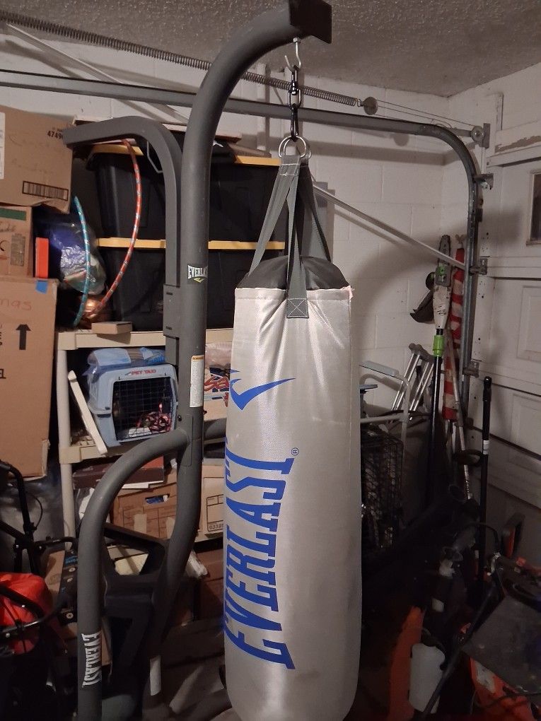 Everlast Heavy Punching Bag, Stand , Gloves And Raps ($150)