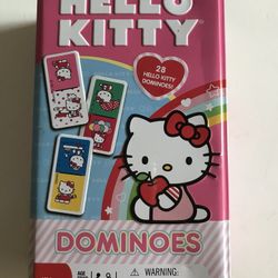 Good and clean "HELLO KITTY" Dominoes Game in Pink Tin Package - 28 Pi