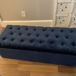 Blue Storage Ottoman