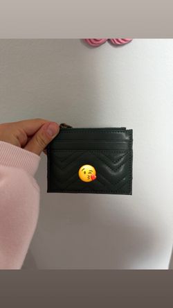 Dark Green Quilted Cardholder Wallet