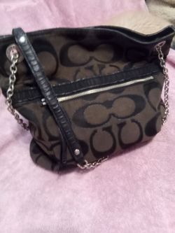 Coach women's Black 21161 with chain strap