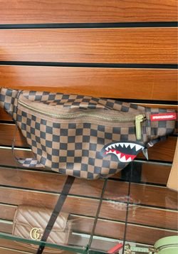 Sprayground checkered shark mouth fanny pack