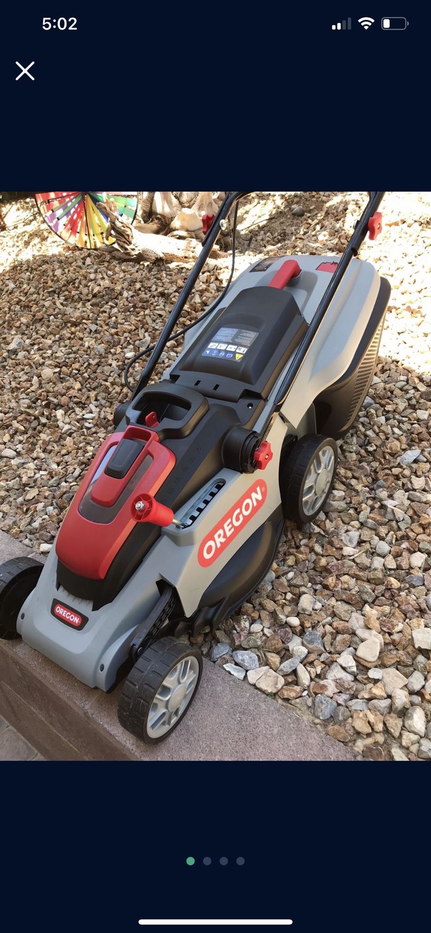 Oregon Cordless LM300 Lawn Mower Kit with A6 4.0 Ah Battery and Standard Charger