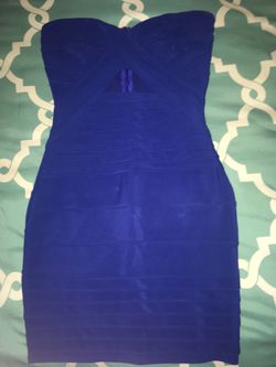 Royal Blue Strapless Bodycon Dress