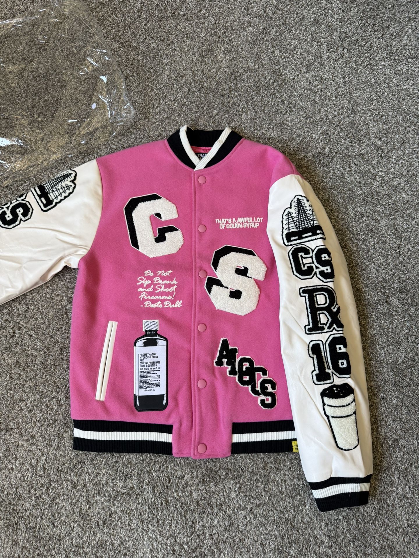 Awful Lot Of Cough Syrup Varsity Jacket