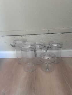 Clear Acrylic Canister Set with Clamp Lids