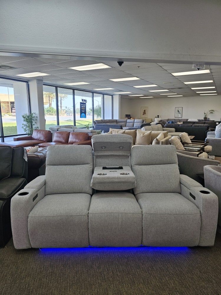 Fabric Sofa With Four Charging Ports