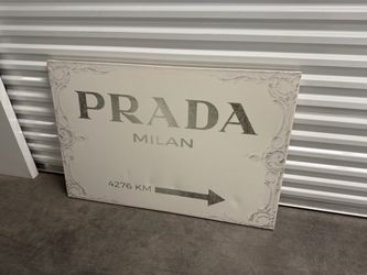 Prada Milan Canvas Wall Art Sign