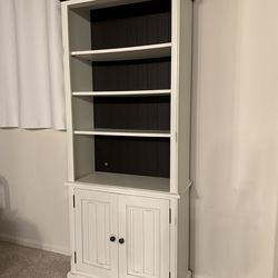 White, real wood farmhouse bookshelf
