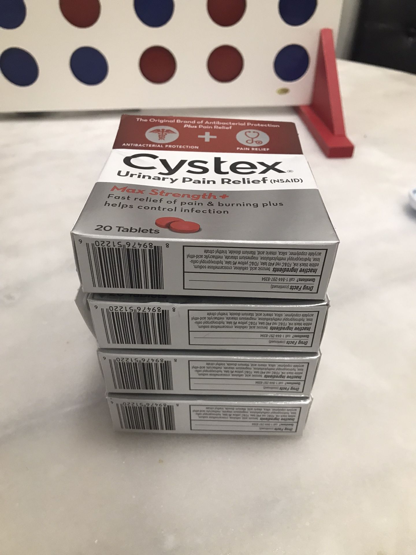 Lot Of 4 Cystex Plus Urinary Pain Relief Tablets, 20 Ct- Exp 09/22 - Total Of 80