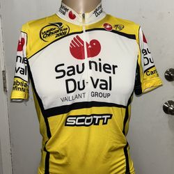 Castelli Cycling Jersey Mens Short Sleeve Pockets Quarter Zip Yellow Sz M