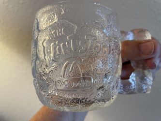 Vintage McDonald’s Flint stones 1993 Coffee Cup Frosted Glass