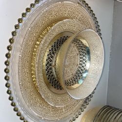 Gold And black Dish Set