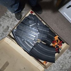 Vintage slot car racetrack, nineteen sixties, 1/24 scale don't have any cars, but all the tracks are there