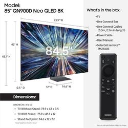 85" SAMSUNG QLED 8K NEO MINI LED 120HZ SMART TV