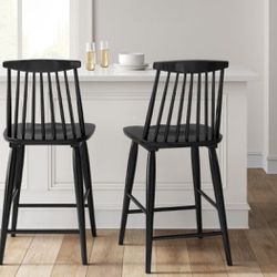 Harwich High Back Windsor Counter Height Barstool Threshold Black furniture chair set kitchen