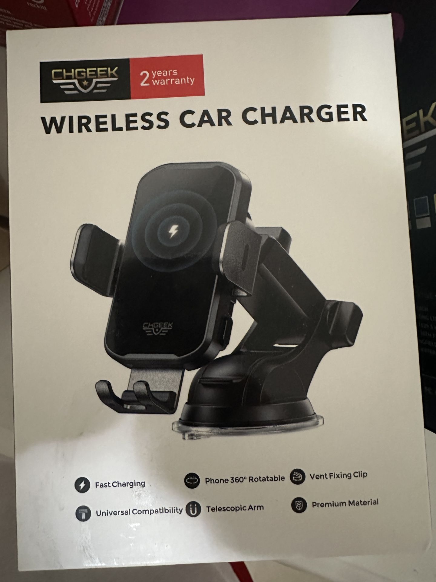 Wireless Car Charger Phone Holder Mount, 15W Fast Charging Auto Clamping Phone Holders for Your Car Dashboard Windshield Air Vent Car Accessories for