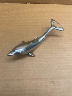 Vintage Dolphin Shaped Metal Bottle Opener
