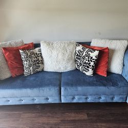 Royal Blue Couch W/ Pillows